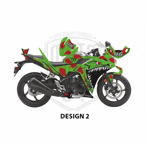 Honda CBR 250 2011-2013 Turbo Shark Theme Graphic Kit Bikerz Kingdom