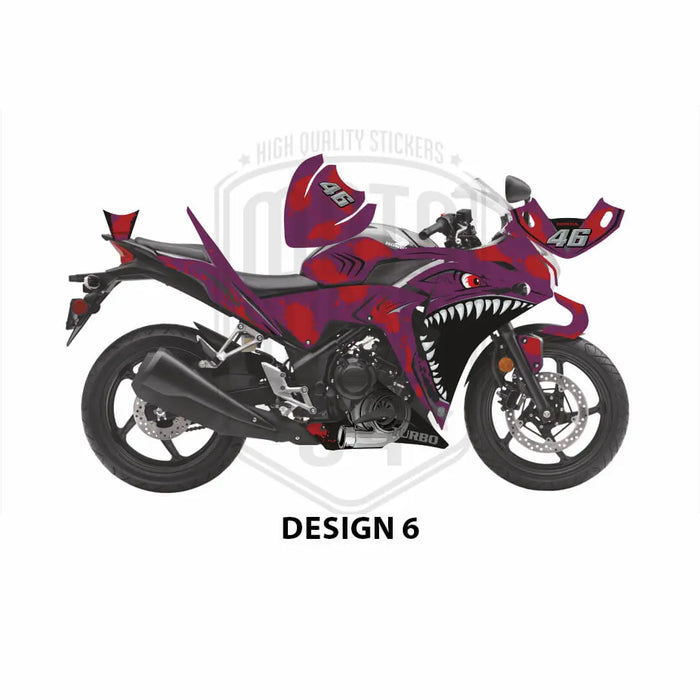 Honda CBR 250 2011-2013 Turbo Shark Theme Graphic Kit Bikerz Kingdom