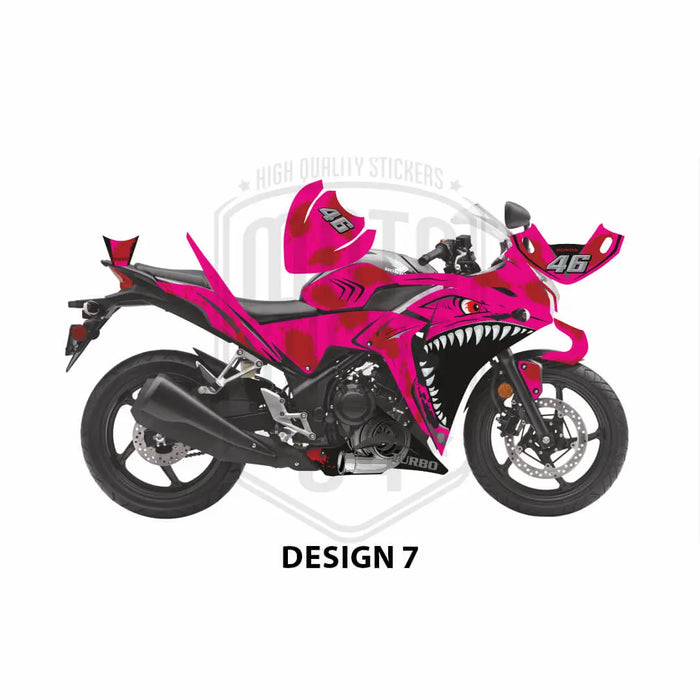 Honda CBR 250 2011-2013 Turbo Shark Theme Graphic Kit Bikerz Kingdom