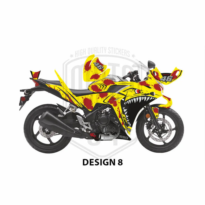 Honda CBR 250 2011-2013 Turbo Shark Theme Graphic Kit Bikerz Kingdom
