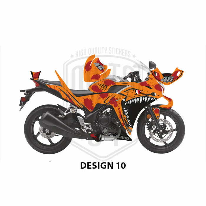 Honda CBR 250 2011-2013 Turbo Shark Theme Graphic Kit Bikerz Kingdom