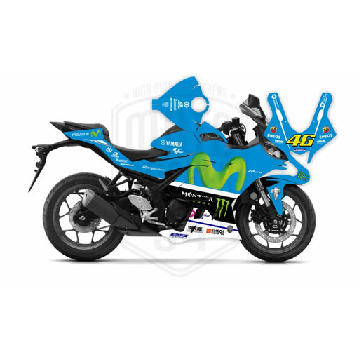 Yamaha R25 Movistar Graphic Sticker Decal Wrap Kit Fits Yamaha R3 R25 2019-2022 Bikerz Kingdom