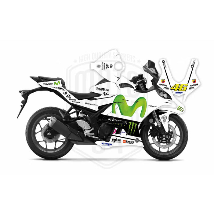 Yamaha R25 Movistar Graphic Sticker Decal Wrap Kit Fits Yamaha R3 R25 2019-2022 Bikerz Kingdom
