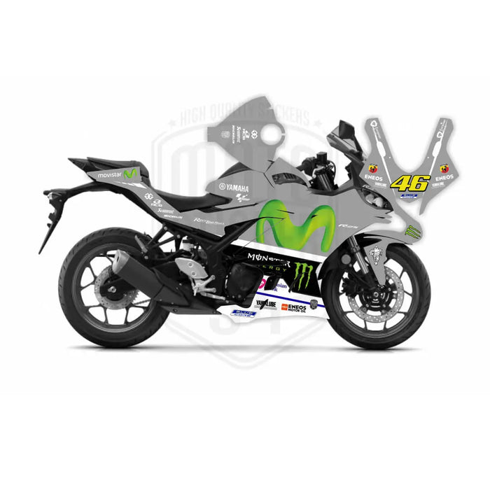 Yamaha R25 Movistar Graphic Sticker Decal Wrap Kit Fits Yamaha R3 R25 2019-2022 Bikerz Kingdom