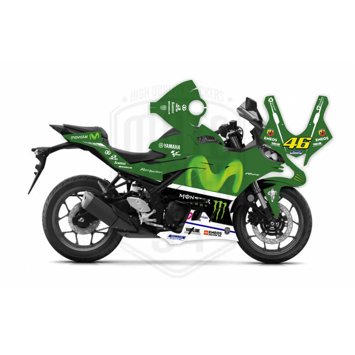 Yamaha R25 Movistar Graphic Sticker Decal Wrap Kit Fits Yamaha R3 R25 2019-2022 Bikerz Kingdom