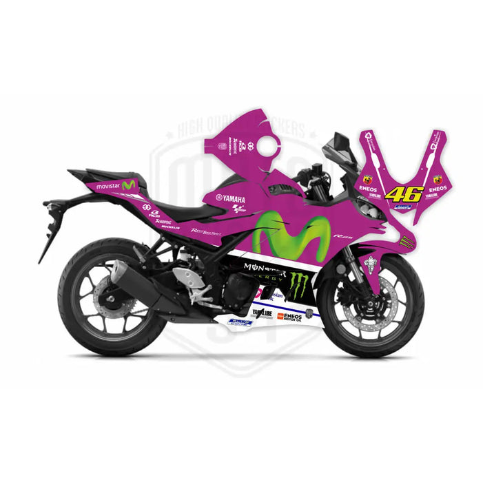 Yamaha R25 Movistar Graphic Sticker Decal Wrap Kit Fits Yamaha R3 R25 2019-2022 Bikerz Kingdom