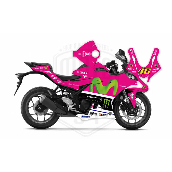 Yamaha R25 Movistar Graphic Sticker Decal Wrap Kit Fits Yamaha R3 R25 2019-2022 Bikerz Kingdom