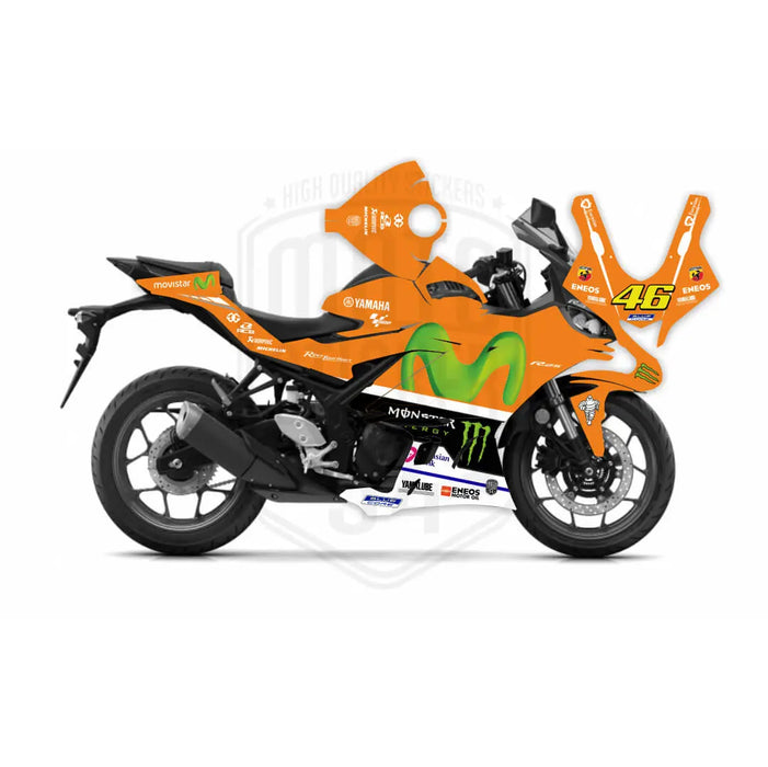 Yamaha R25 Movistar Graphic Sticker Decal Wrap Kit Fits Yamaha R3 R25 2019-2022 Bikerz Kingdom
