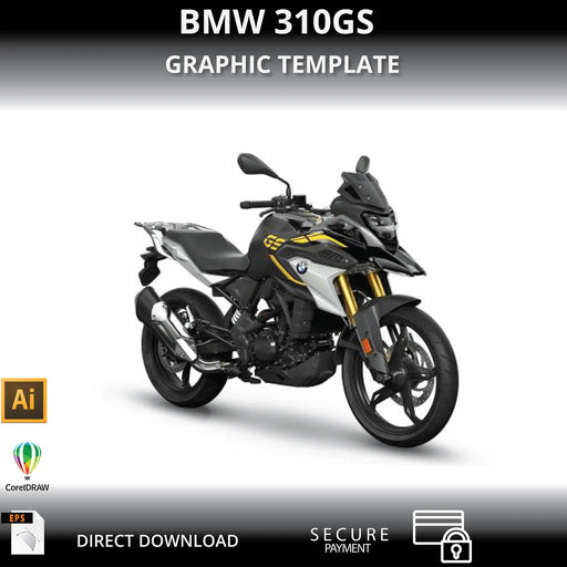 BMW 310GS Motorcycle 1:1 Vector Graphic Template Bikerz Kingdom
