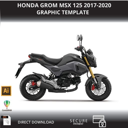 HONDA GROM MSX 125 2017-2020 Motorcycle 1:1 Vector Graphic Template Bikerz Kingdom