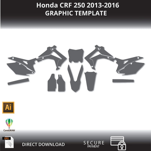 HONDA CRF 250 2013-2016 Motorcycle 1:1 Vector Graphic Template Bikerz Kingdom