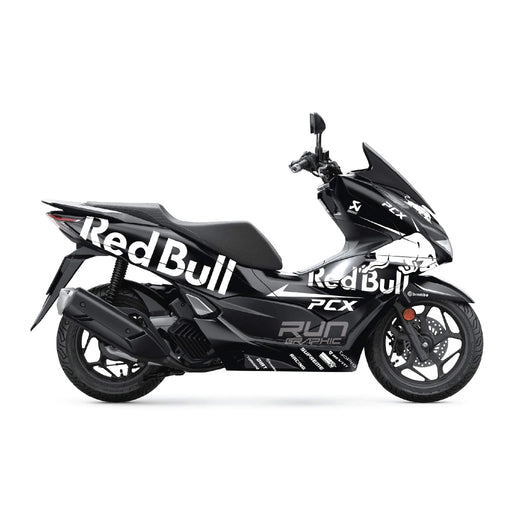 Honda PCX125 2025 Red Bull Graphic Kit Full Decals Bikerz Kingdom