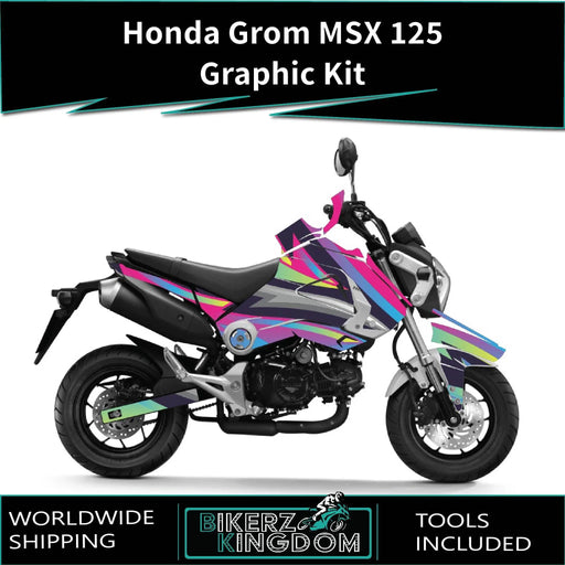 Honda Grom MSX 125 2013-2016 Graphic Kit Rainbow Theme Decal Wrap Bikerz Kingdom