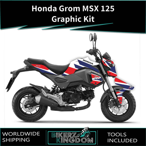 Honda Grom MSX 125 V2 2017-2020 Graphic Kit Red Blue Decal Wrap Bikerz Kingdom