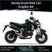 Honda Grom MSX 125 2013-2016 Graphic Kit Cracked Black Theme Decal Wrap Bikerz Kingdom