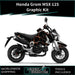 Honda Grom MSX 125 2013-2016 Graphic Kit Cracked Black Theme Decal Wrap Bikerz Kingdom