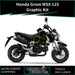 Honda Grom MSX 125 2013-2016 Graphic Kit Cracked Black Theme Decal Wrap Bikerz Kingdom