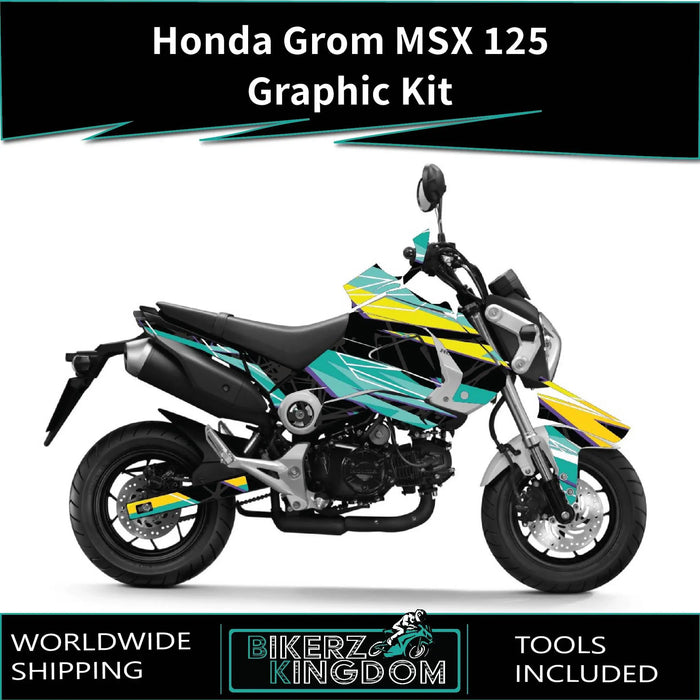 Honda Grom MSX 125 2013-2016 Graphic Kit Greens Decal Wrap Bikerz Kingdom