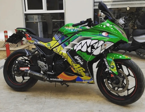 Kawasaki Ninja 300 2012-2016 Rossi Shark Theme Graphic Kit Bikerz Kingdom