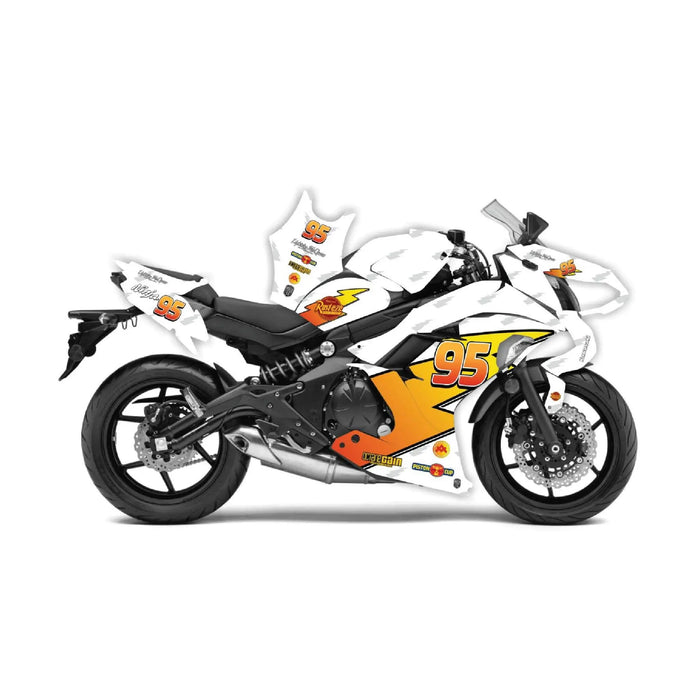 Kawasaki Ninja 650 2012 -2016 Lightning McQueen Theme Graphic Kit - Bikerz Kingdom