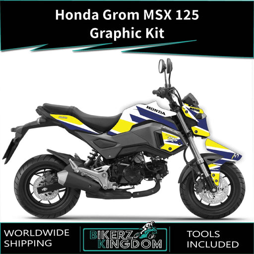 Honda Grom MSX 125 V2 2017-2020 Graphic Kit Bright Race Colours Decal Wrap Bikerz Kingdom