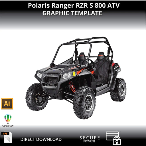 Polaris Ranger RZR S 800 ATV 1:1 Vector Graphic Template Bikerz Kingdom