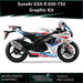 SUZUKI GSX-R 600 / 750 Graphic Kit fits GSX-R 600 2008-2024 Models Bikerz Kingdom