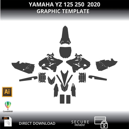 YAMAHA YZ 125 250  2020 1:1 Vector Graphic Template Bikerz Kingdom