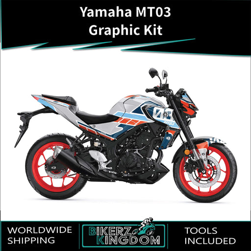 YAMAHA MT03 Chequered Graphic Kit 2014-2024 Models Bikerz Kingdom