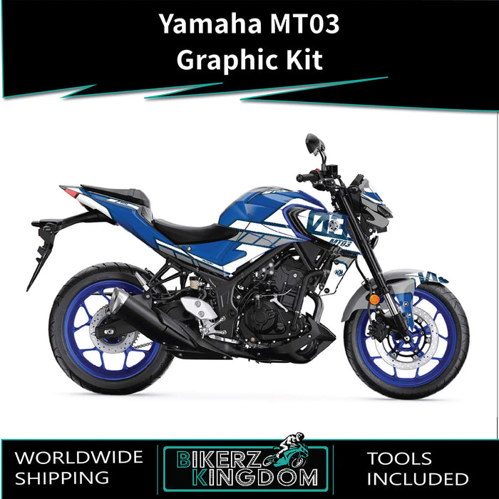 YAMAHA MT03 Chequered Graphic Kit 2014-2024 Models Bikerz Kingdom