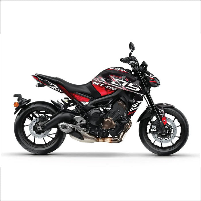 YAMAHA MT09 Red White Black Graphic Kit 2014-2024 Bikerz Kingdom