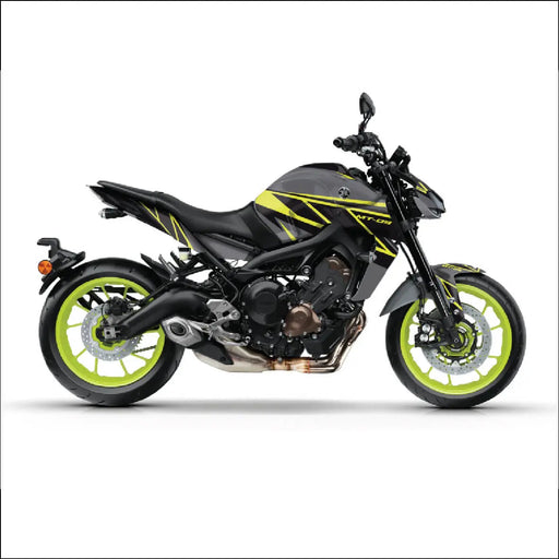 YAMAHA MT09 Bright Yellow and Grey Graphic Kit 2014-2024 Bikerz Kingdom