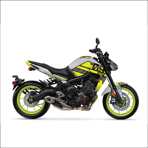 YAMAHA MT09 Bright Yellow and Grey Graphic Kit 2014-2024 Bikerz Kingdom