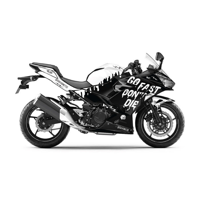 Kawasaki Ninja 400 2018-2024 Go Fast Dont Die Theme Graphic Kit Bikerz Kingdom
