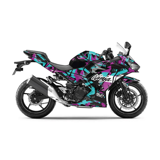 Kawasaki Ninja 400 2018-2024 Fuky Geo Shapes Theme Graphic Kit Bikerz Kingdom