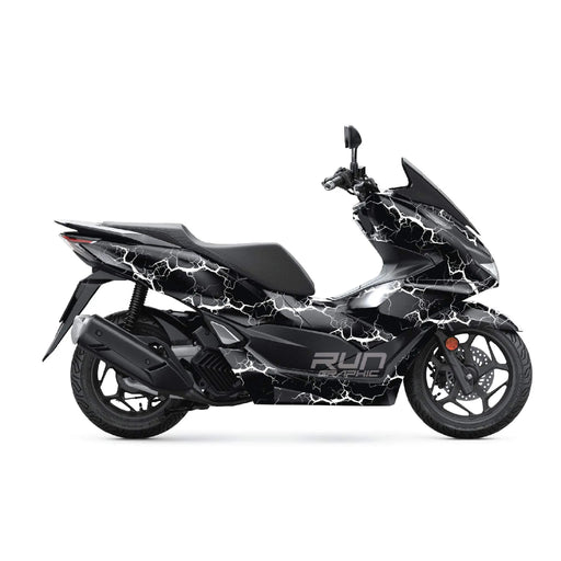 Honda PCX 125 2025 Black Lightning Graphic Kit Full Decals Bikerz Kingdom