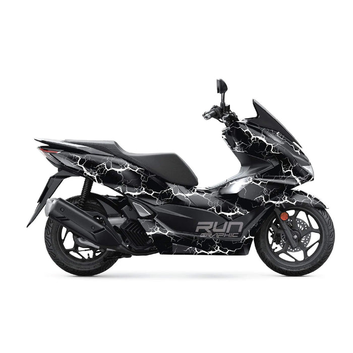 Honda PCX 125 2025 Black Lightning Graphic Kit Full Decals Bikerz Kingdom