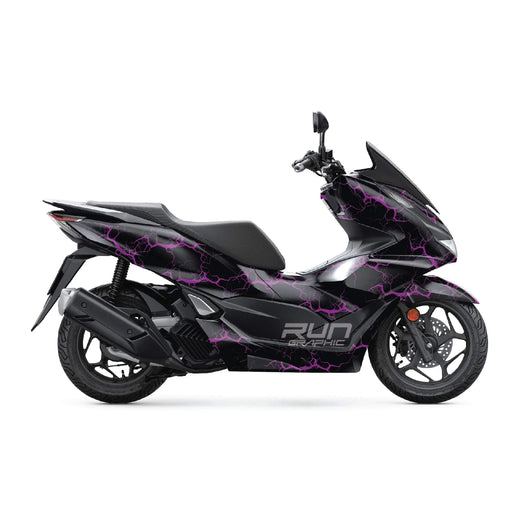 Honda PCX 125 2025 Black Lightning Graphic Kit Full Decals Bikerz Kingdom