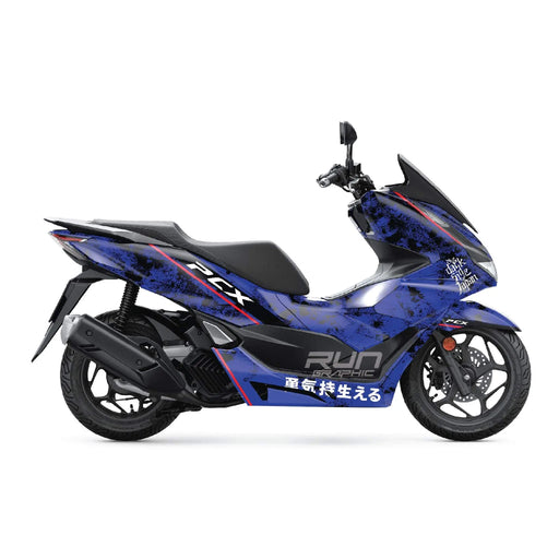 Honda PCX 125 2025 Blue Dark Side of Japan Graphic Kit Full Decals Bikerz Kingdom