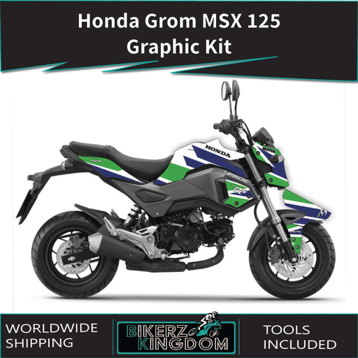 Honda Grom MSX 125 V2 2017-2020 Graphic Kit Bright Race Colours Decal Wrap Bikerz Kingdom