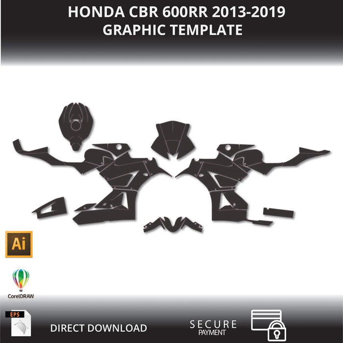Honda CBR 600RR 2013-2019 Motorcycle 1:1 Vector Graphic Template Bikerz Kingdom