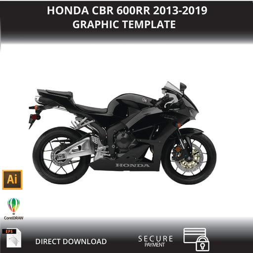 Honda CBR 600RR 2013-2019 Motorcycle 1:1 Vector Graphic Template Bikerz Kingdom