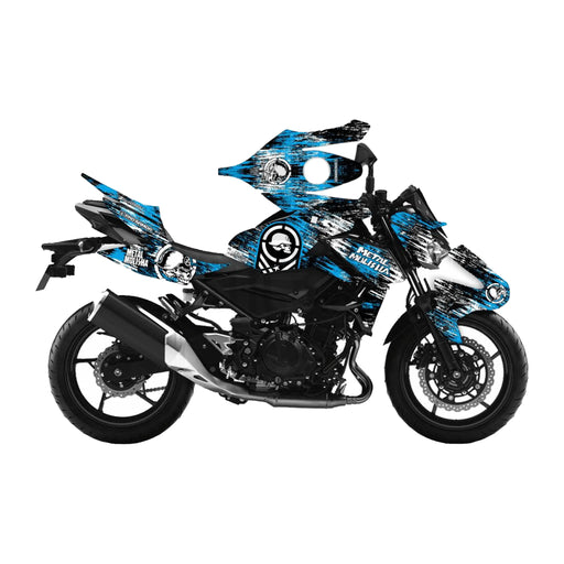 Kawasaki Blue Z400 Full Graphics Sticker Set Kit for 2017 - 2023 Bikerz Kingdom