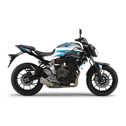 YAMAHA MT07 Funky Baby Blue and White Graphic Kit 2014-2024 Bikerz Kingdom