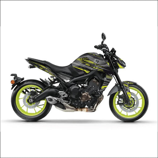 YAMAHA MT09 Black and Yellow Graphic Kit Decal Set 2014-2024 Bikerz Kingdom