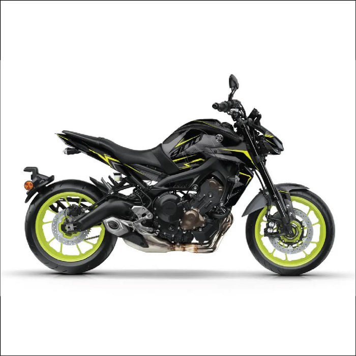 YAMAHA MT09 Yellow and Black Lightening Graphic Kit 2014-2024 Bikerz Kingdom