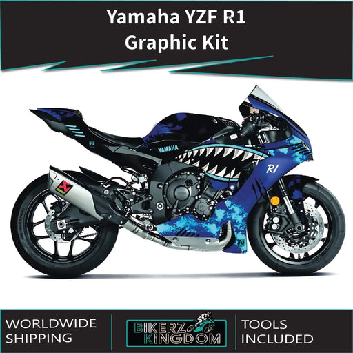 Yamaha YZF R1 Blue Shark Graphic Kit 2020-2024 Models Bikerz Kingdom