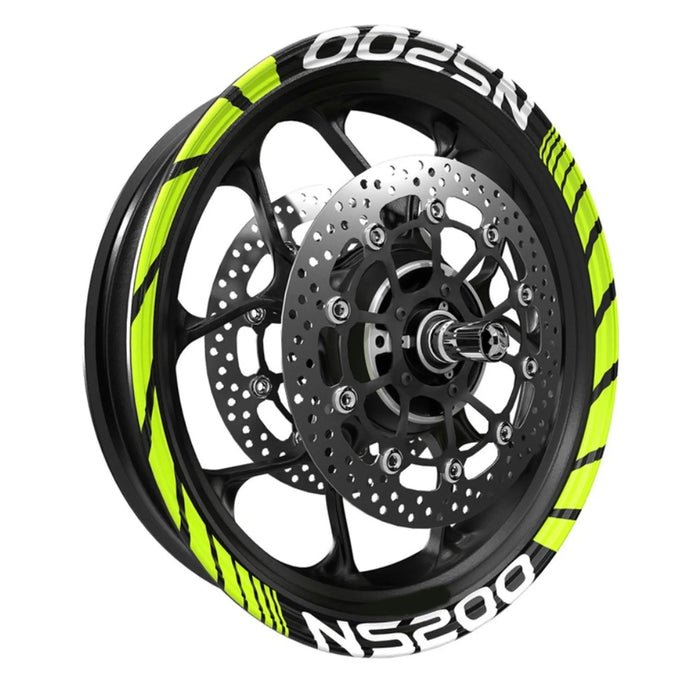 High Quality Bajaj Pulsar NS200 17 inch Motorcycle Vibrant Wheel Rim Stickers Bikerz Kingdom