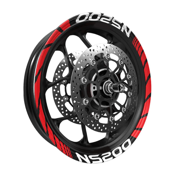 High Quality Bajaj Pulsar NS200 17 inch Motorcycle Vibrant Wheel Rim Stickers Bikerz Kingdom