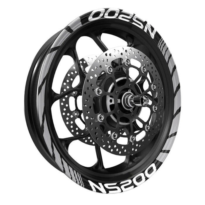 High Quality Bajaj Pulsar NS200 17 inch Motorcycle Vibrant Wheel Rim Stickers Bikerz Kingdom